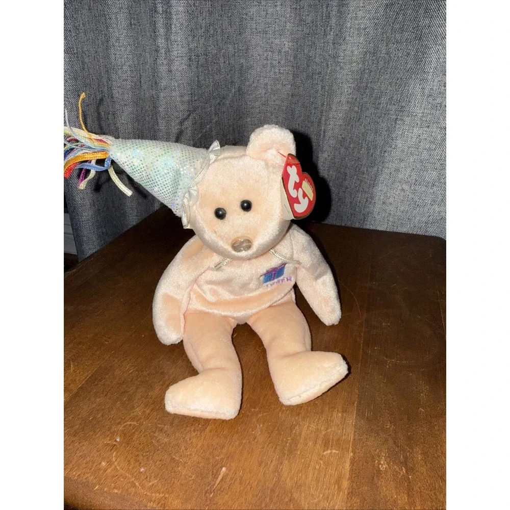 2002 Ty Beanie Babies New OCTOBER Happy Birthday Bear MWMTs‎ Party Hat 8